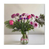 Kleurrijke Moederdag Mama Boeket + aangepaste opti Tegeltje (Voorkant)