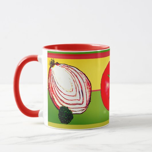 Kleurrijke Mok met avocado ui en tomaat (Links)