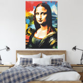 Kleurrijke Mona Lisa Canvas Afdruk (Insitu (Slaapkamer))