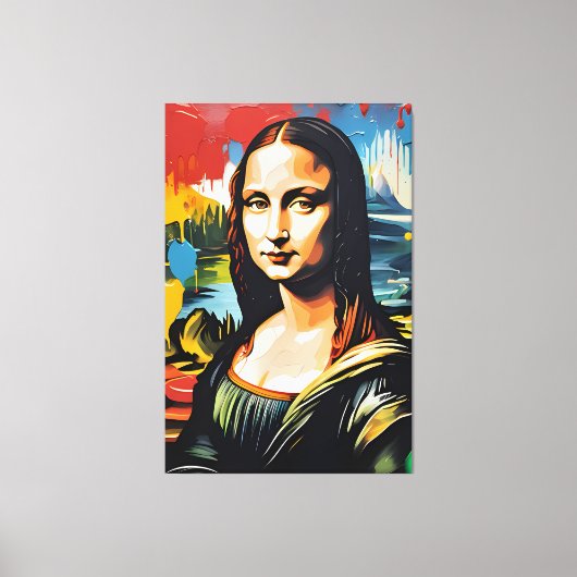 Kleurrijke Mona Lisa Canvas Afdruk (Voorkant)