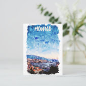Kleurrijke Monaco Franse Rivièra schilderij Briefkaart (Staand voorkant)