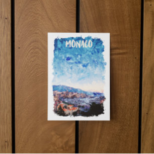 Kleurrijke Monaco Franse Rivièra schilderij Briefkaart