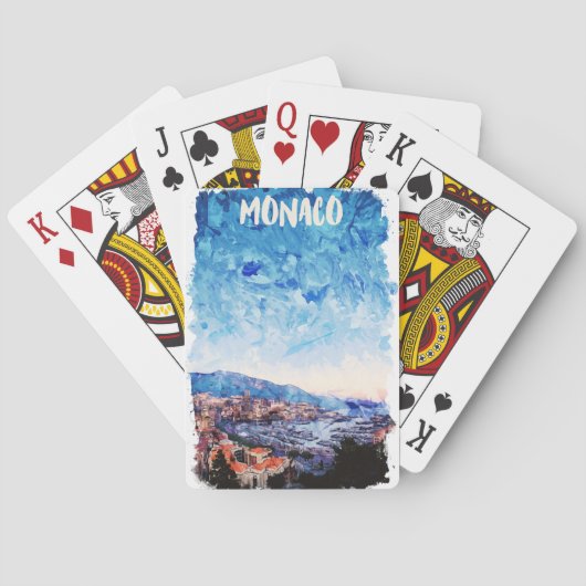 Kleurrijke Monaco Franse Rivièra schilderij Pokerkaarten (Achterkant)