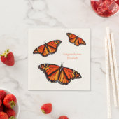 Kleurrijke Monarch Butterflies aangepaste bericht Servet (Insitu)