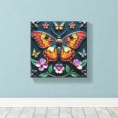 Kleurrijke Monarch Canvas Afdruk (Insitu (Houten vloer))