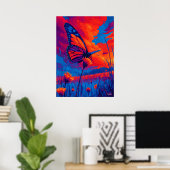 Kleurrijke Monarch Vlinder Expressionistische Muur Poster (Thuiskantoor)