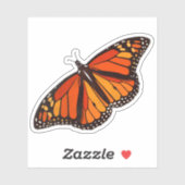 Kleurrijke Monarch Vlinder met vleugels open Sticker (Vel)