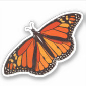 Kleurrijke Monarch Vlinder met vleugels open Sticker (Voorkant)
