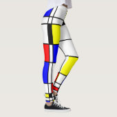 Kleurrijke Mondriaan Art Stijlvolle Patroon Leggings (Rechts)