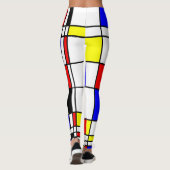 Kleurrijke Mondriaan Art Stijlvolle Patroon Leggings (Achterkant)