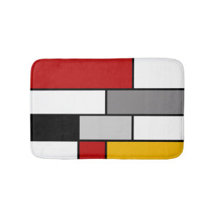 Kleurrijke Mondriaan inspiratie Badmat