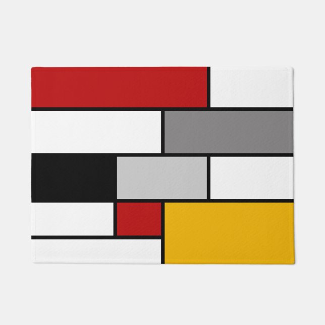 Kleurrijke Mondriaan inspiratie Deurmat (Voorkant)