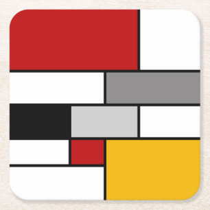 Kleurrijke Mondriaan inspiratie Kartonnen Onderzetters