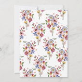 Kleurrijke monogram bloemen save the date (Achterkant)