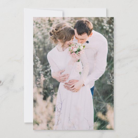 Kleurrijke monogram foto save the date (Achterkant)