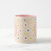 Kleurrijke Monogram Glimlachende Daisy gepersonali Mok (Midden)