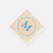 Kleurrijke Monogram Glimlachende Daisy gepersonali Servet (Hoek)