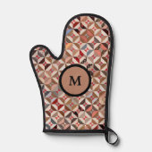 Kleurrijke Monogram Initiaal Patchwork Quilt Patte Ovenwant (Voorkant)