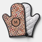 Kleurrijke Monogram Initiaal Patchwork Quilt Patte Ovenwant (Voorkant / Achterkant)