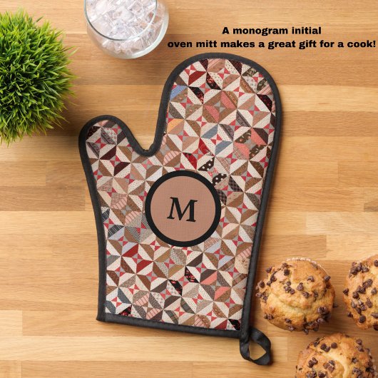 Kleurrijke Monogram Initiaal Patchwork Quilt Patte Ovenwant
