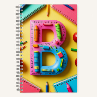 📚 Kleurrijke Monogram Letter B Terug naar School Notitieboek