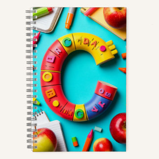 🎒 Kleurrijke Monogram Letter School Alfabet Set � Notitieboek