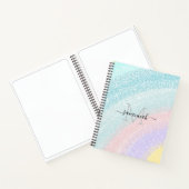 Kleurrijke Monogram Schetsboek met Regenboog Glitt Notitieboek (Binnen)