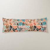 Kleurrijke Monogram Script Retro Bloemenpatroon Lichaamskussen (Achterkant)
