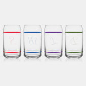 Kleurrijke Monogrammed Drinkware Set Kan Glas (Achterkant)
