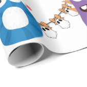 Kleurrijke Monster "BOO" Halloween Cartoon Design Cadeaupapier (Rol Hoek)