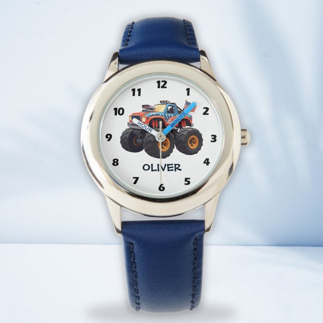 Kleurrijke Monster Truck Boys Horloge (Creator heeft geüpload)