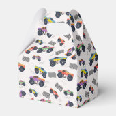 Kleurrijke Monster Trucks Racing Kids Verjaardagsf Bedankdoosjes (Achterkant)