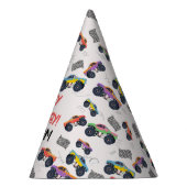 Kleurrijke Monster Trucks Racing Kids Verjaardagsf Feesthoedjes (Rechts)