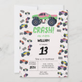 Kleurrijke Monster Trucks Racing Kids Verjaardagsf Kaart (Voorkant)