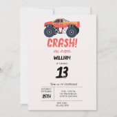 Kleurrijke Monster Trucks Racing Kids Verjaardagsf Kaart (Voorkant)