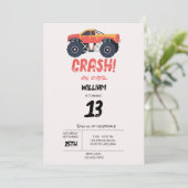 Kleurrijke Monster Trucks Racing Kids Verjaardagsf Kaart (Staand voorkant)