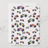 Kleurrijke Monster Trucks Racing Kids Verjaardagsf Kaart (Achterkant)