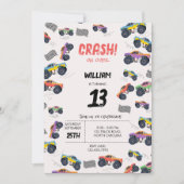 Kleurrijke Monster Trucks Racing Kids Verjaardagsf Kaart (Voorkant)