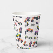 Kleurrijke Monster Trucks Racing Kids Verjaardagsf Papieren Bekers (Rechts)