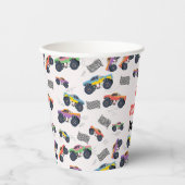 Kleurrijke Monster Trucks Racing Kids Verjaardagsf Papieren Bekers (Voorkant)