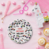 Kleurrijke Monster Trucks Racing Kids Verjaardagsf Papieren Bordje (Feest)