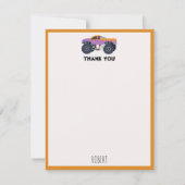 Kleurrijke Monster Trucks Racing Kinder aangepaste Bedankkaart (Voorkant)