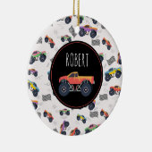 Kleurrijke Monster Trucks Racing Kinder aangepaste Keramisch Ornament (Rechts)