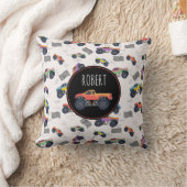 Kleurrijke Monster Trucks Racing Kinder aangepaste Kussen (Deken)