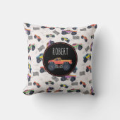 Kleurrijke Monster Trucks Racing Kinder aangepaste Kussen (Voorkant)