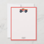 Kleurrijke Monster Trucks Racing Kinder aangepaste Notitiekaartje (Voorkant)