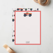 Kleurrijke Monster Trucks Racing Kinder aangepaste Notitiekaartje (Voorkant / Achterkant in situ)