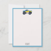 Kleurrijke Monster Trucks Racing Kinder aangepaste Notitiekaartje (Voorkant)