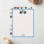 Kleurrijke Monster Trucks Racing Kinder aangepaste Notitiekaartje (Voorkant / Achterkant in situ)