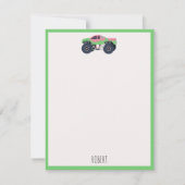 Kleurrijke Monster Trucks Racing Kinder aangepaste Notitiekaartje (Voorkant)